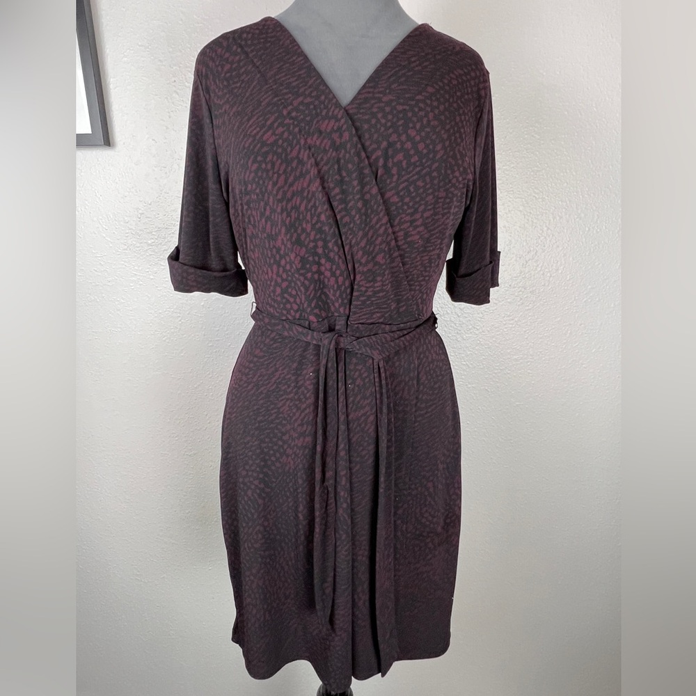Black patterned wrap dress